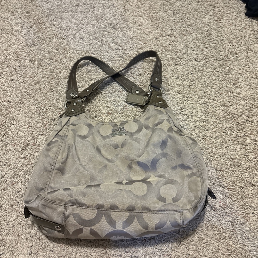 Coach Beige Signature Shoulder Bag